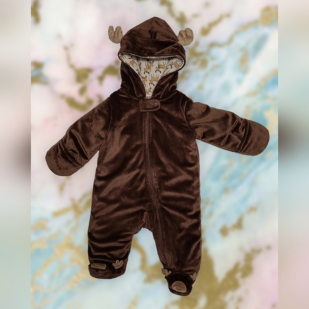 3m Carters Just One You footed moose snowsuit